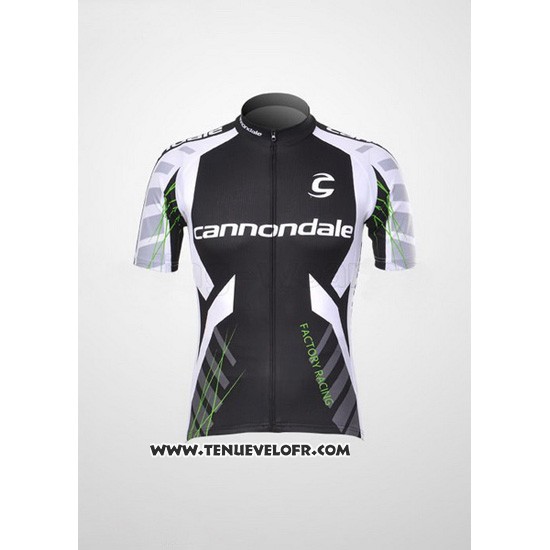 2012 Maillot Ciclismo Cannondale Noir et Blanc Manches Courtes et Cuissard
